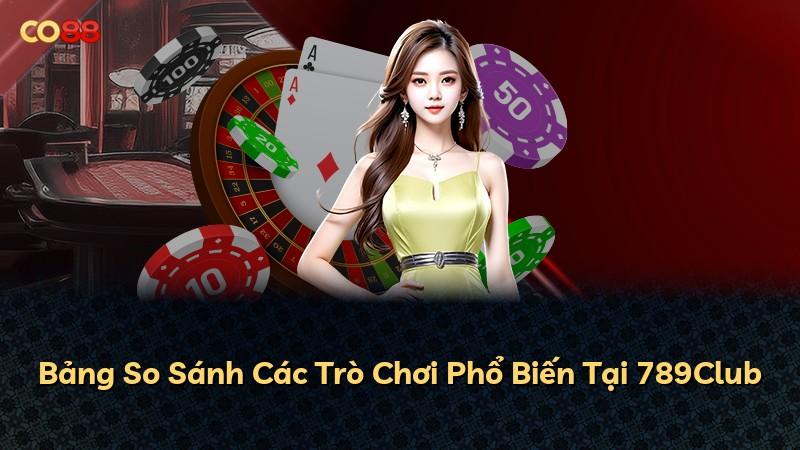 Bảng So Sánh Các Trò Chơi Phổ Biến Tại 789Club